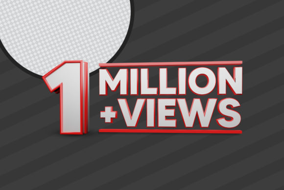 1 Million Views 3D Render Premium PSD