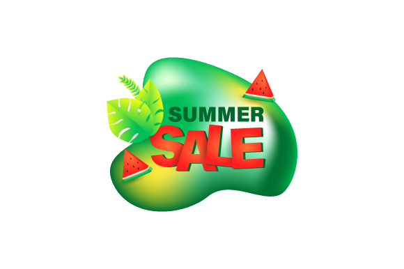 3D Memphis Summer Sale Design Banner