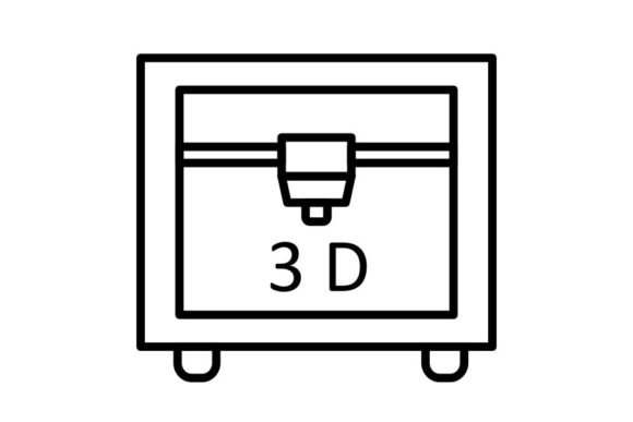3D Printing Line Icon Design