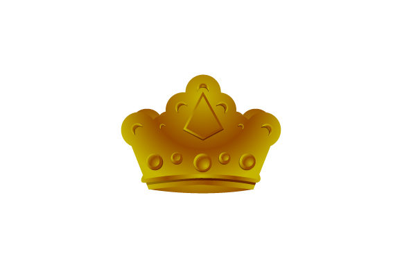 3D Realistic Golden Crown Design Vector