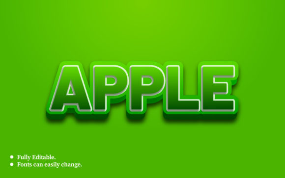 Apple 3D Text Banner Template Design