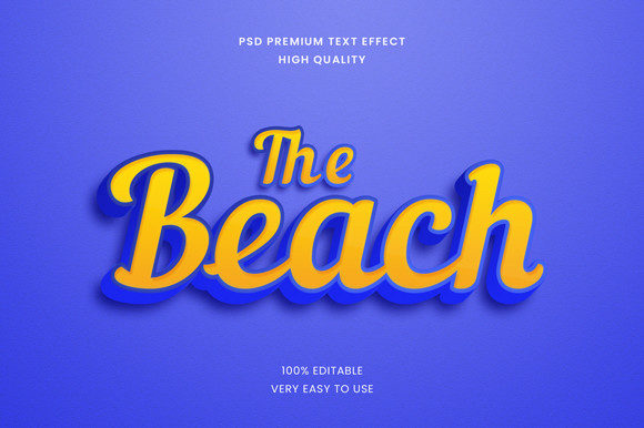 Beach 3D Text Effect Mockup: Creative Applications