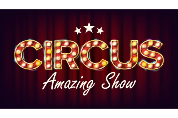 Circus Amazing Show Banner Sign Vector