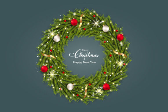 Designing with a Christmas Green Wreath with Snowflake