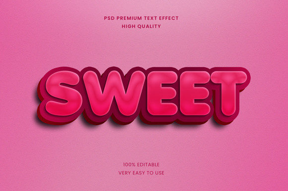 Evaluating the Sweet 3D Text Effect Mockup PSD Graphic for Design Projects