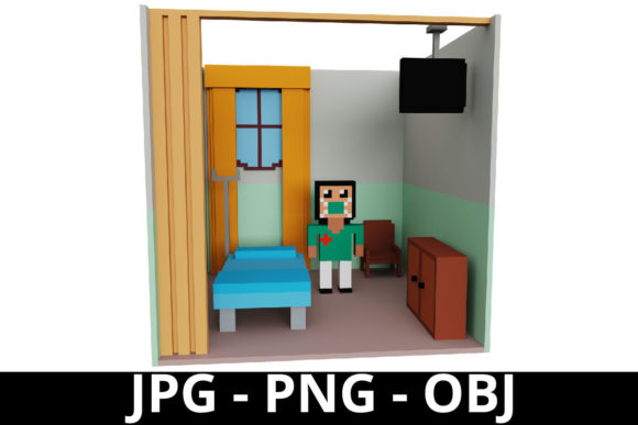 Exploring 3D Rendering Voxel Art: The Nurse and Patient Scene