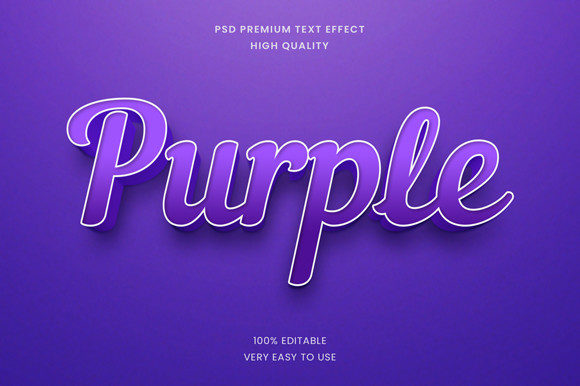 Exploring the Power of Purple 3D Text Effect Mockup PSD Graphics in Modern Design