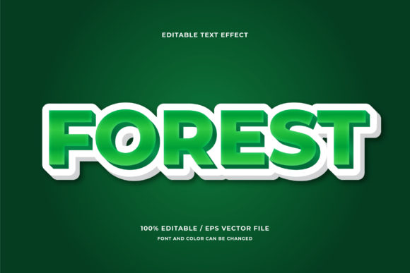 Forest 3D Editable Text Effect Design