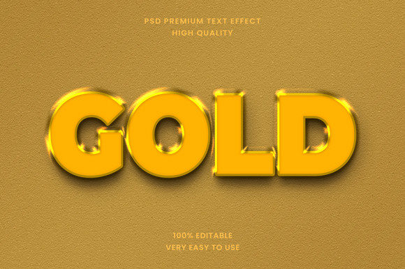 Gold Shiny 3D Text Effect PSD Mockup Guide