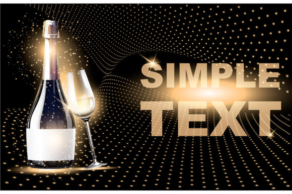 Gold Wine Realistic Vector Product Ads
