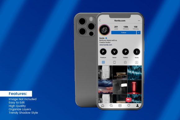 iPhone Mockup with Social Media Template Ideas