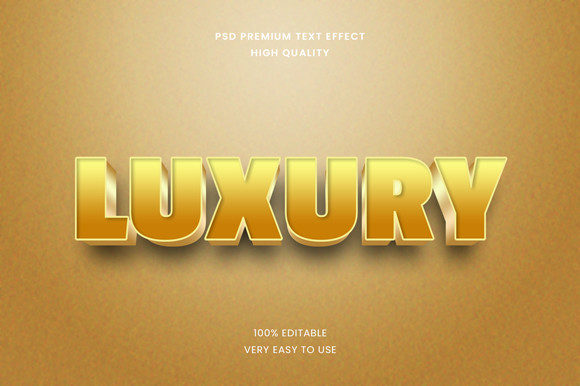 Luxury 3D Text Effect Mockup PSD for Brands
