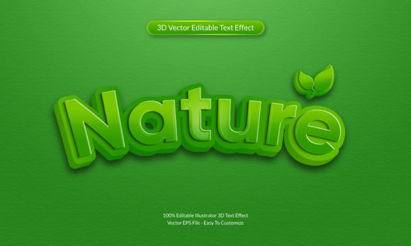 Nature 3D Editable Text Effect Design