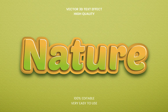 Nature 3D Text Effect Mockup Graphic
