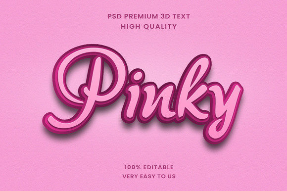 Pinky 3d Text Effect Mockup PSD Graphic: A Practical Tool for Standout Visuals