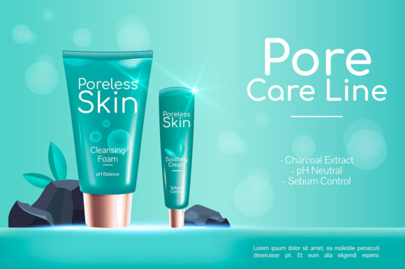 Pore Skin Care Line Realistic Banner: A Visual Asset for Modern Branding