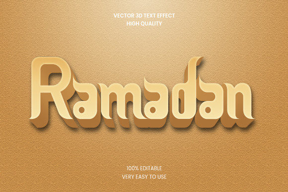 Ramadan 3D Text Effect Graphic Template