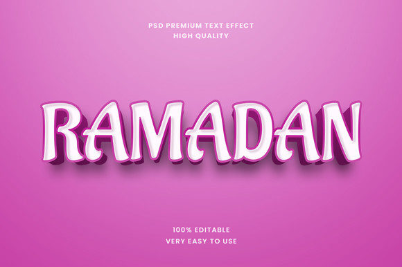 Ramadan 3D Text Effect PSD Mockup