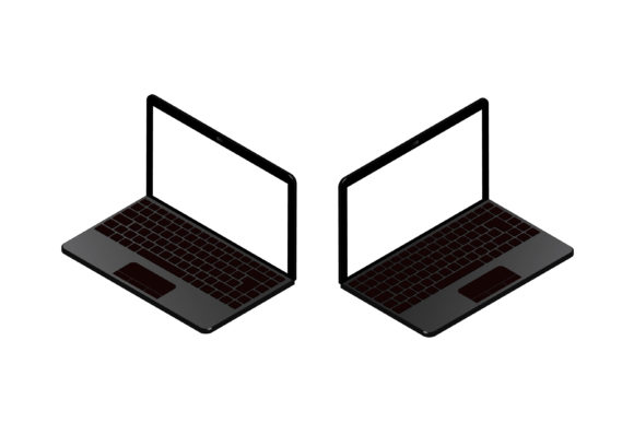 Realistic Laptop Mockup with Blank Screen