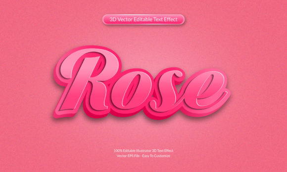 Rose 3D Editable Text Effect Design
