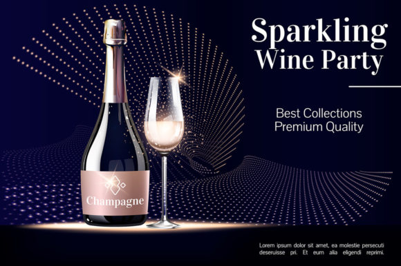 Sparkling Wine Party Vector in Design