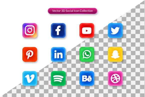 Strategic Decisions in 3D Social Icon Set Design in Vector