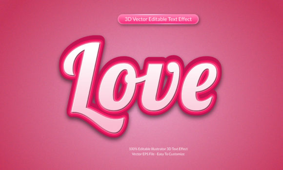 The Allure of Love 3D Editable Text Effect Design