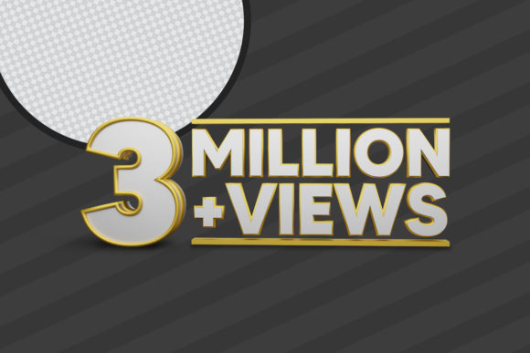 Unlocking Creative Potential with 3 Million Views 3D Render Premium PSD